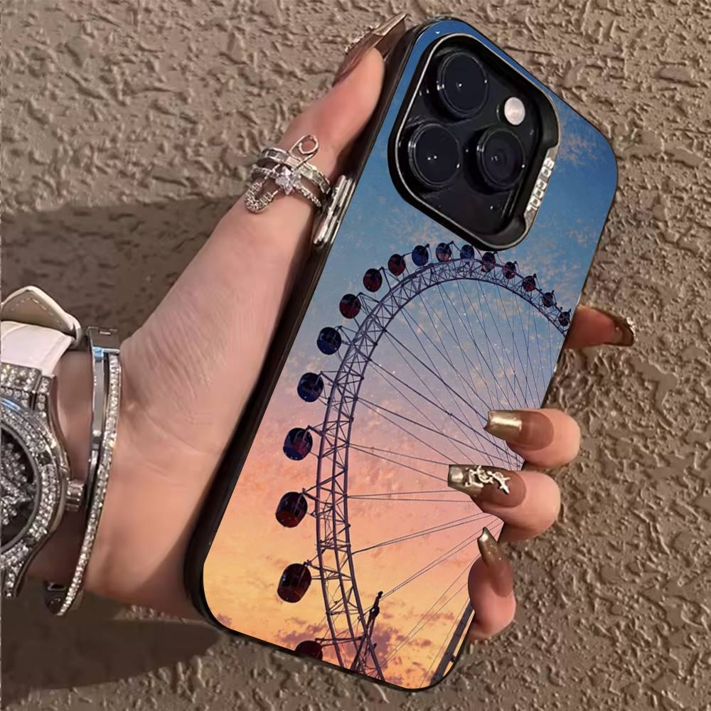 

Ferris wheel Phone Case For iPhone 17,16,15,14,13,12,11,Pro,X,XS,Max,Plus Soft Black Cover iPhone15