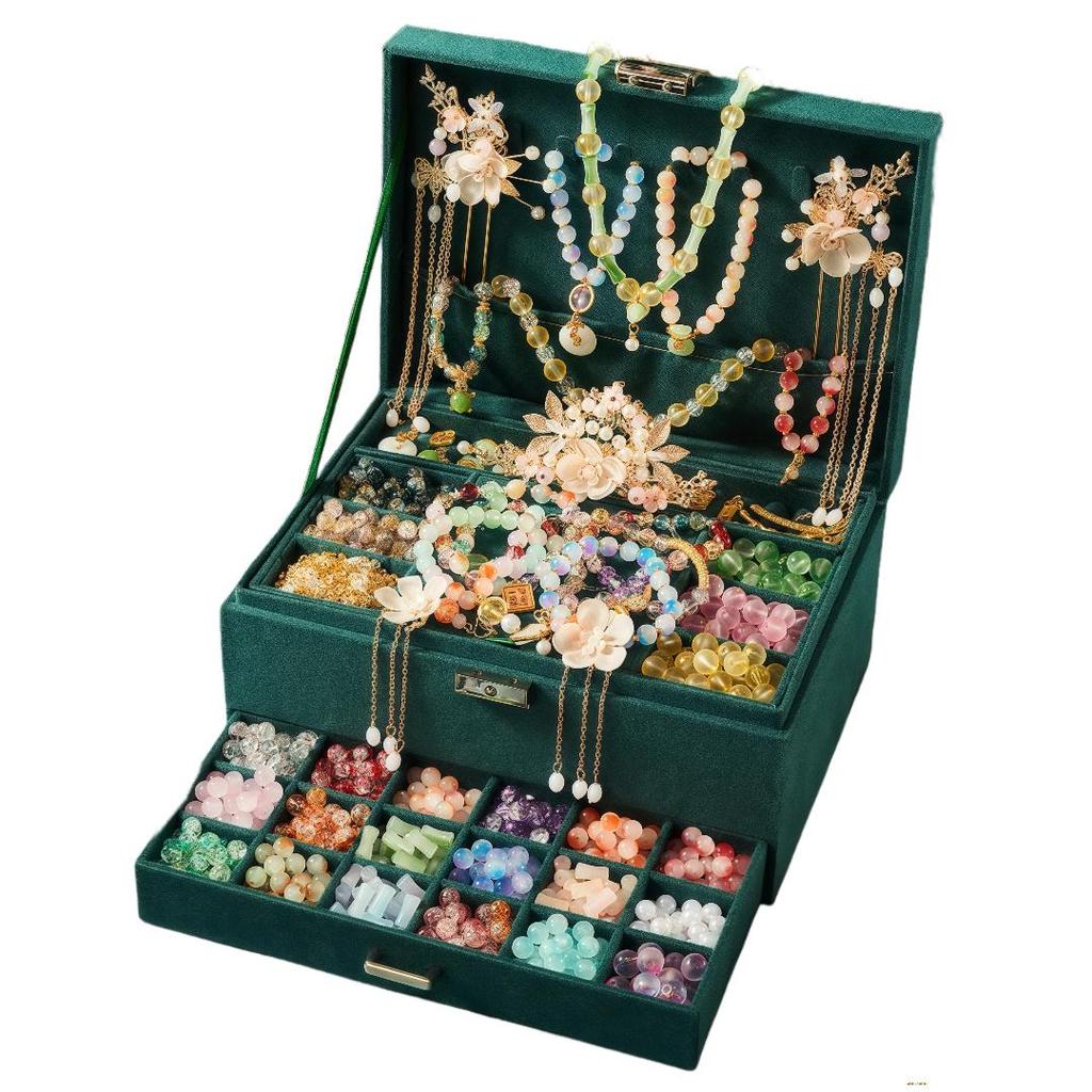 Xinge Vintage-Style Beading Box, Hair Accessories Box, DIY Play Set