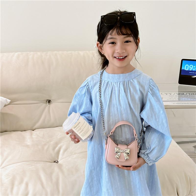Fashionable Korean Style Mini Shoulder Bag For Kids With Cute Bow Design