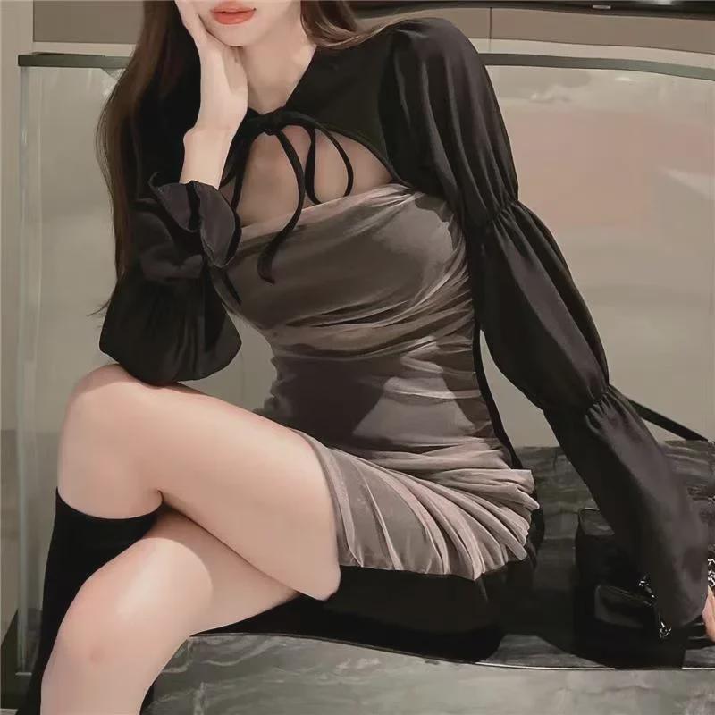 2023 Frühling Süßes Mesh Slim Rock Kleid für Damen