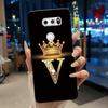 Phone Case For LG V30/V30 Plus/V30S ThinQ/V35 ThinQ Soft Silicone Beautiful Trendy Crown Letter Pattern Black Case Casing