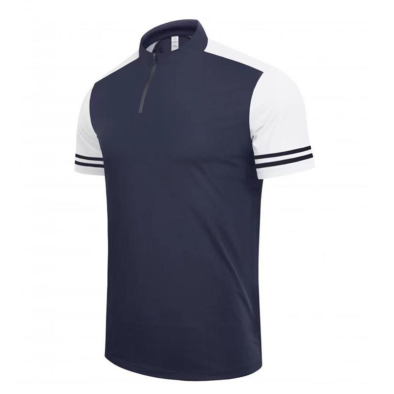 Men's 2024 Summer Quick-Dry Short-Sleeve Half-Zip Running and Fitness T-Shirt