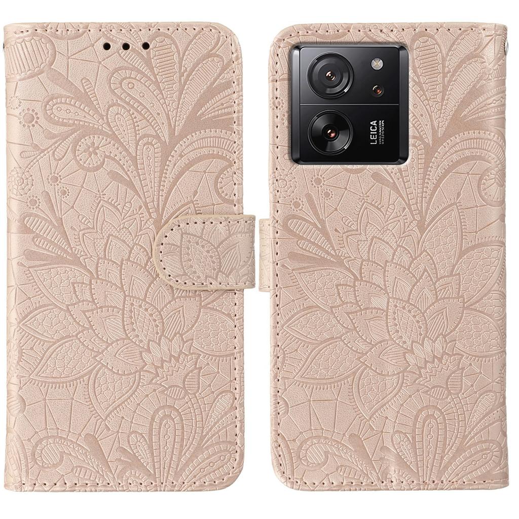 For Xiaomi 13T Pro/13T Case Lace Flowers PU Leather Flip Wallet Phone Cover