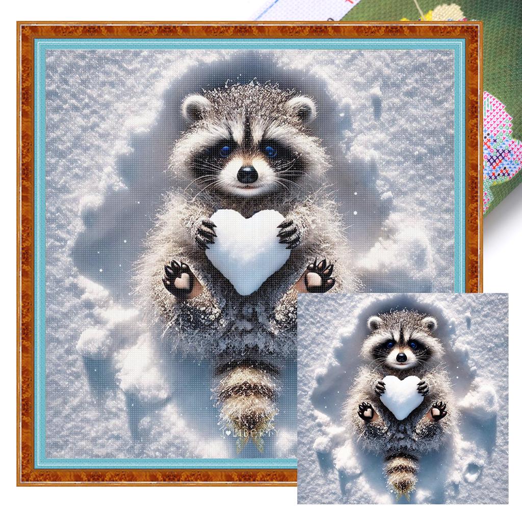 Animal Full 11CT DIY Stamped Printed Cross-Stitch Kits 40x40cm Cross Stitch Art and Crafts Kits for Adults Home Decor