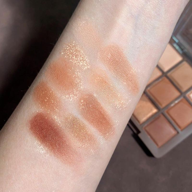 Herorange 9 Kleuren Glitter Oogschaduw Palet Chocolade Bruin Shimmer Mat Oogschaduw Palet Waterdicht Koreaanse Make-up Cosmetica