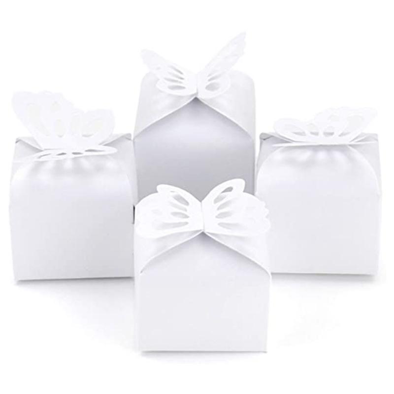 100pcs Butterfly Parties and Weddings Favors Boxes Butterfly Confectionery Boxes for Birthday Party and Wedding