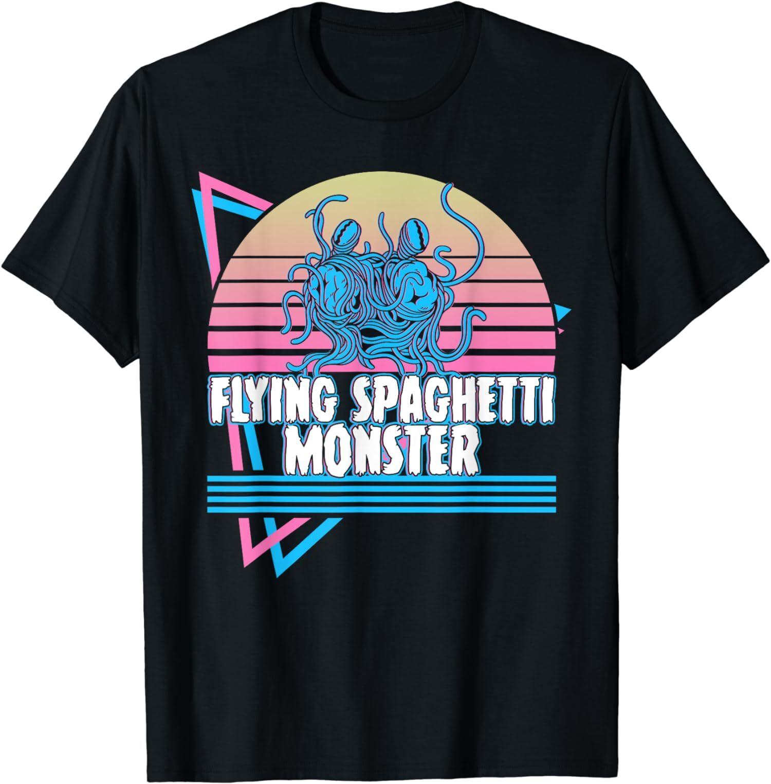NEW LIMITED Flying Spaghetti Monster Pastafari FSM Retro Tee T-Shirt XXL