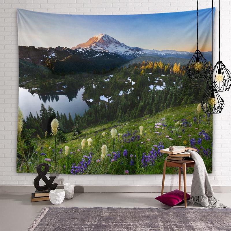 Tapestry of natural beauty Lake boat background wall art tapestry Dormitory room aesthetic decoration Bedroom home decoration