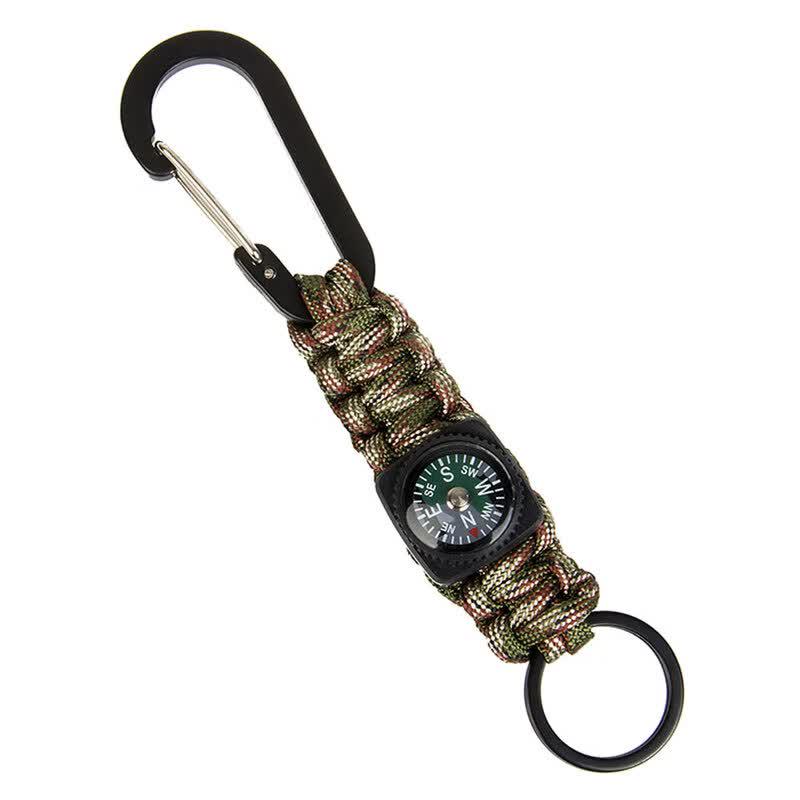 Multi-function Paracord Compass Keychain