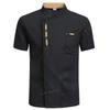 Sommar Herr Kortärmad Kockjacka Svart Uniform Kockrock Förkläde Arbetskläder Logotyp Kockshorts Andningsbar Restaurang Kök
