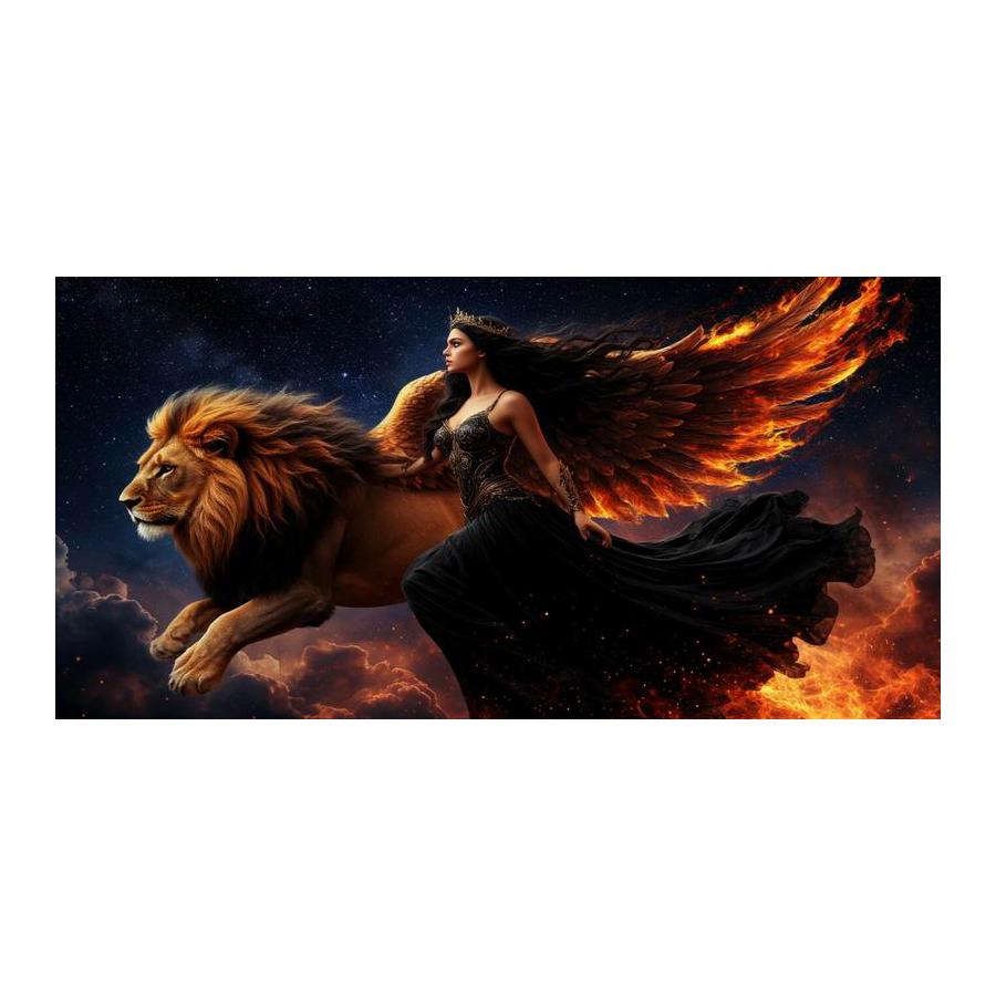 Abstract Woman and Lion Large Size Diamond Painting New Collection Animals Diy Full Drill Rhinestone Embroidery Mosaic Cross Stitch Kits