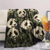 Panda and Grass pattern Flannel Blanket, High quality Comfortable for All Seasons, Home Decor, Warmth and Comfort, Perfect for Gifts.
