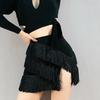 Fustă de Dans Latin pentru Femei cu Franjuri, Croială Bodycon, Decupaj Lateral, Fustă de Antrenament pentru Dans