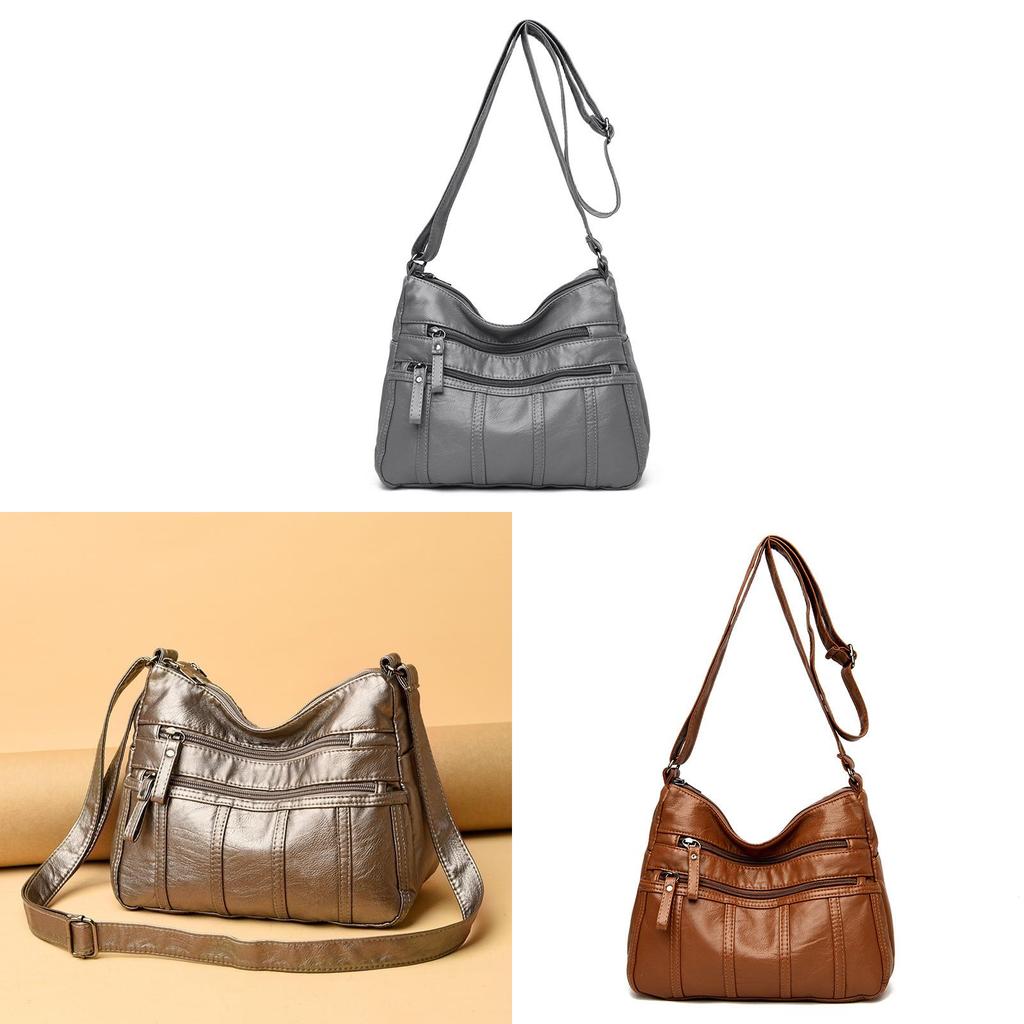 Classic Pu Leather Mens Crossbody Bag With Multiple Pockets For Daily Use