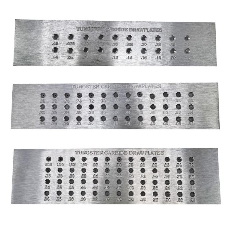 Carbide Wire Drawplate 52 Hole Round Shape 0.04-0.45mm/0.04-0.8mm/0.04-1.6mm Jeweller Draw Plate Crafting Replacement