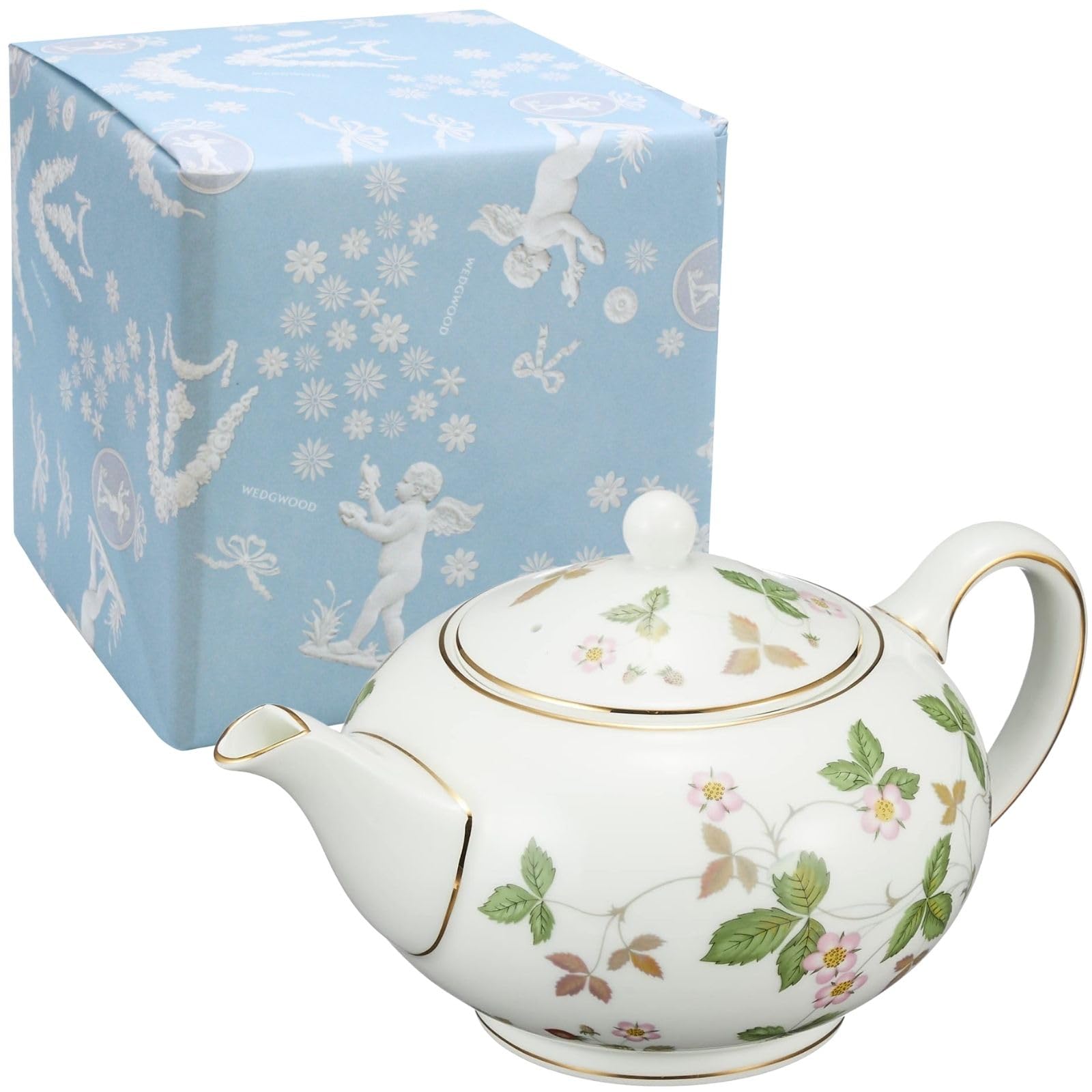 

[Wedgwood Official Wedding Gift Wrapping] Wild Strawberry Teapot, Small, 600ml, Wedding Tableware, Gift for the Bride and Groom, aB50105506980,