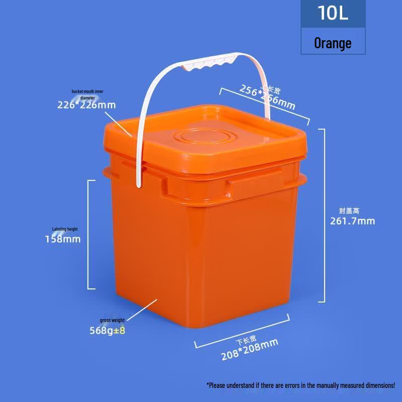 ZISIZ 5L Food-Grade Square Plastic Storage Bucket