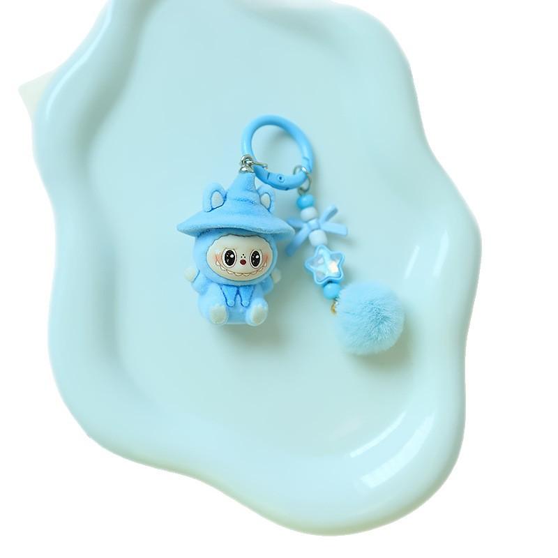 Flocking Wizard Keychain Pendant Cross-border Cute Doll DIY Accessories Mobile Phone Jewelry Pendant