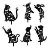 1/2Pcs Garden Stake Hollow Cat Dog Rabbit Design Decorative Outdoor Yard Art Stake Patio Garden Accessory