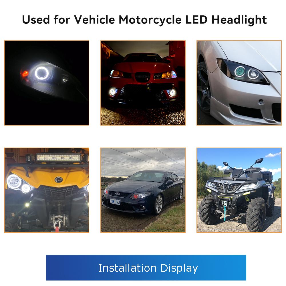 Sada 2 ks DIY Devil Eyes LED Halo Rings Kit HID projektor světlometů do auta 360° Demon Eyes LED světla upravená Q5 Hela Lens