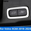 For Volvo XC60 XC 60 2018- 2024 Carbon Fiber Rear Trunk Tailgate Door Switch Button Cover Trim Interior Accessories