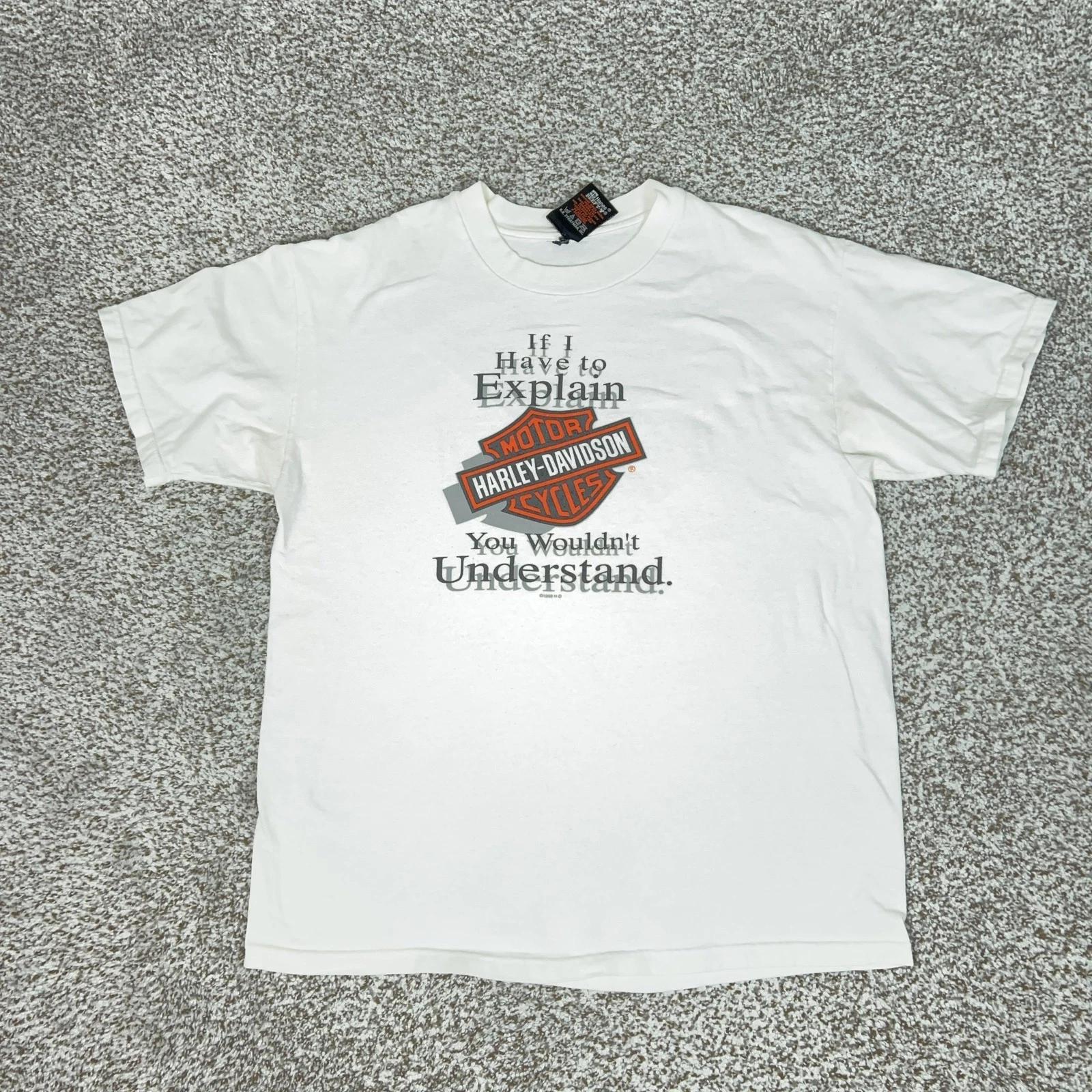 Vintage Harley Davidson Shirt Men Large White Las Vegas Biker Tee 90s Motorcycle S