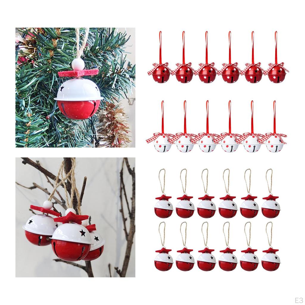 12 Pcs Hanging Bell Ornaments Holiday DIY Decorations Decorative Crafts Christmas Bells