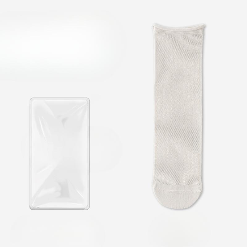Spring Thin Mid-calf Socks for Women, Mesh Macaron Antibacterial Postpartum Socks, Rolled-up Socks, Pile Socks, Cotton Socks