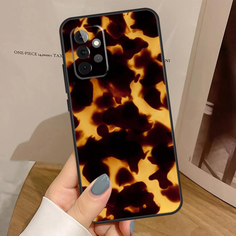 Tortoise Shell Pattern Case For Samsung Galaxy A34 A54 A17 A35 A55 A06 A16 A26 A36 A56 A53 A32 A52 A33 A13 A14 A15