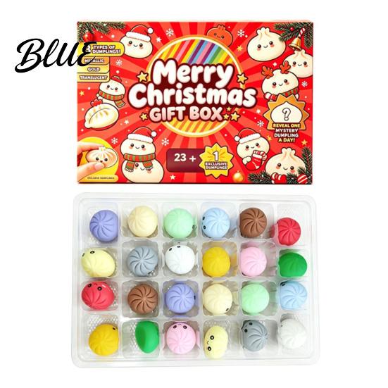 Countdown Gift Box Stress Relief Xmas Advent Dumpling Box Merry Christmas Calendar with Toy Squeeze