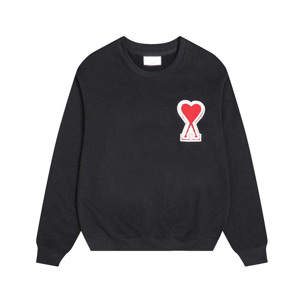 Sweatshirt Unisexe AMI ANCIENT en Coton avec Petite Broderie Cœur - Style Automne/Hiver, Col Rond, Coupe Ample, Décontracté.