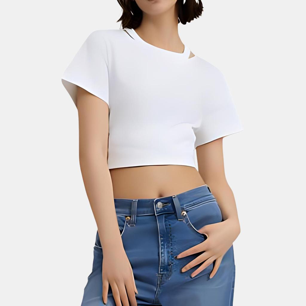 Levis Solid Color Loose Fit Round Neck Short Sleeve T-Shirt Women Tops White 0018G-0001