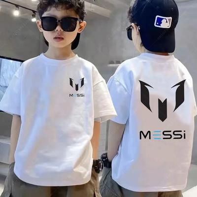 Printed Children's Clothing Summer Children's T-shirt Boys and Girls Casual Short Sleeved Fashionable Black Shirt Sportswear Top
