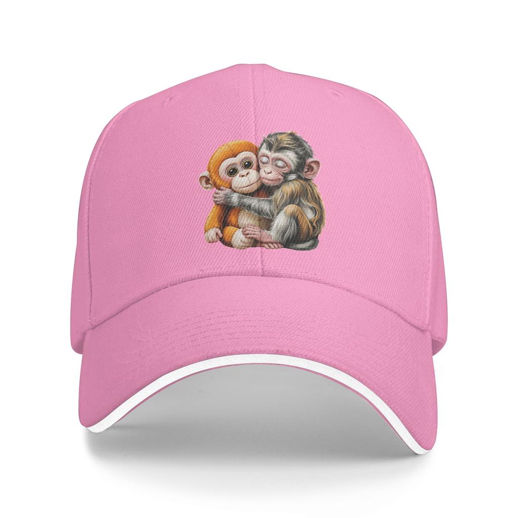 Baby Monkey Punch Cuddling Stuffed Animal Meme Baseball Cap  Trendy Trucker Hat Spring Unisex Women Running Hippie Snapback Cap