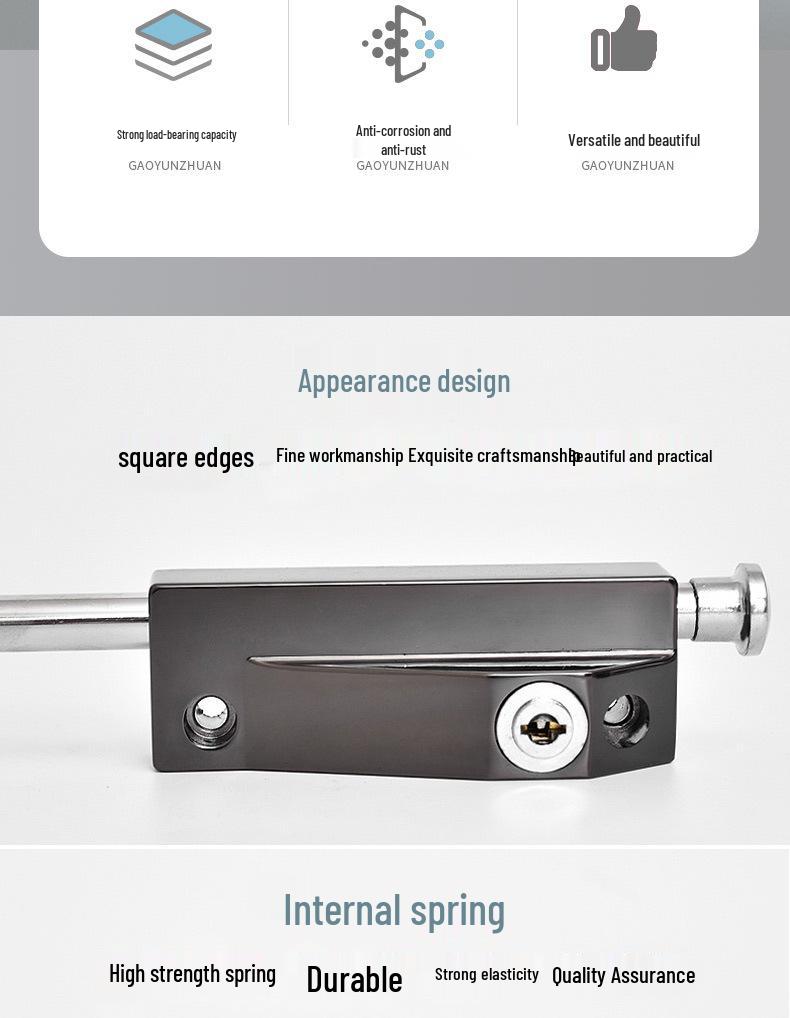 Zăvor cu cârlig din aliaj de aluminiu pentru podea și ușă rotativă din lemn