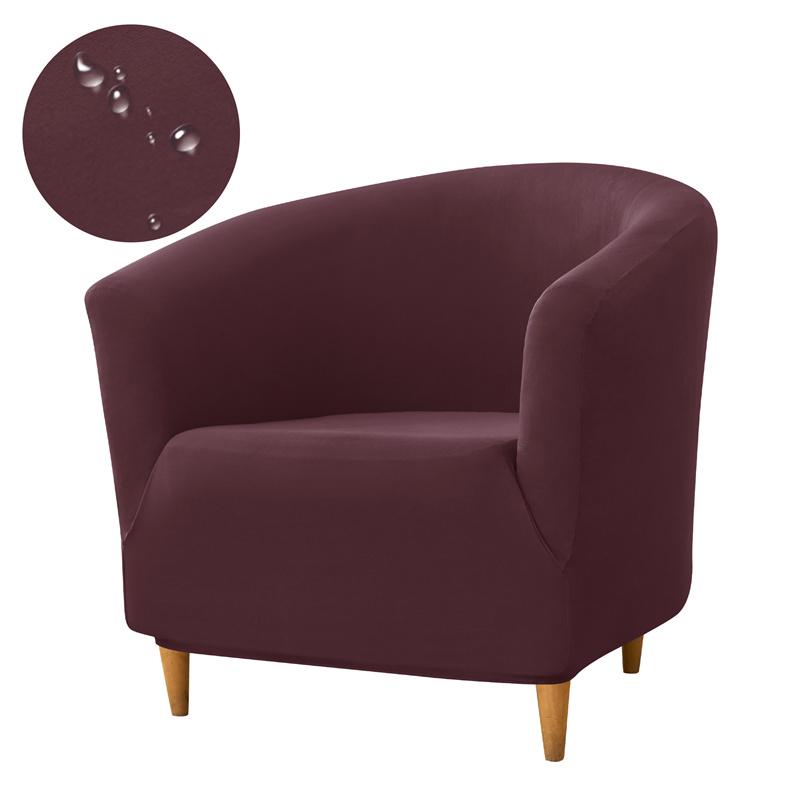 Water Repellent Club Sofa Cover Solid Color Tub Chair Covers Stretch Single Sofa Covers Seat Slipcovers Hotel Bar Counter Decor