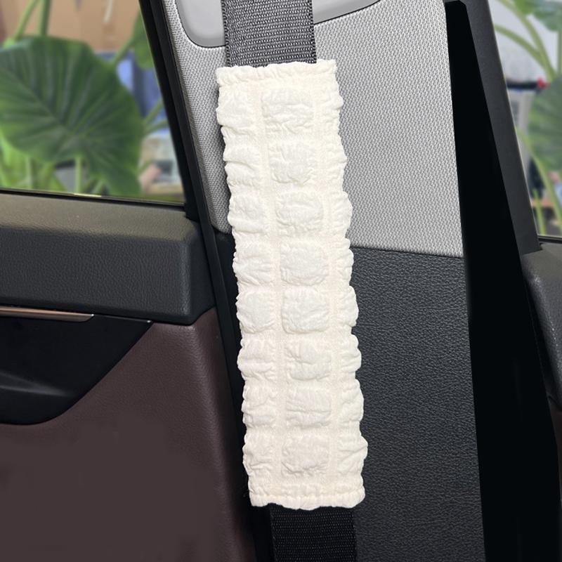New Cute Cartoon Panda Car Seat Belt Cover Four Season Universal Soft Puff Material Auto Safety Shoulder Pad Car Decoration