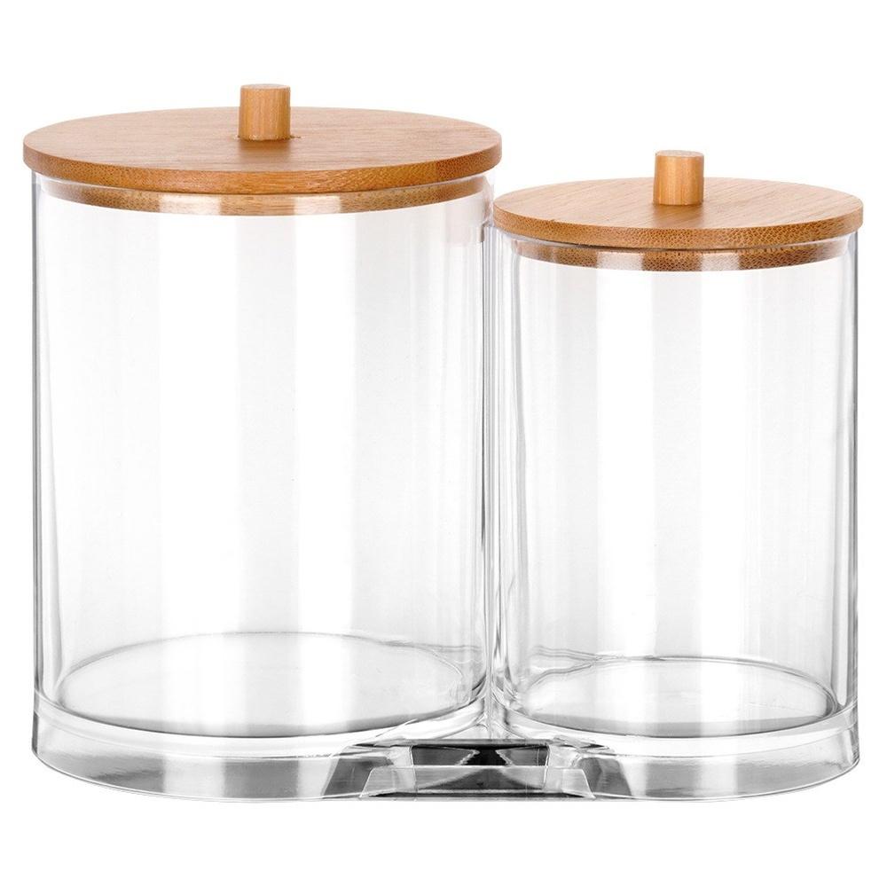 Bathroom Container Organizer Sticks Cosmetic Pads Hygienic 2in1