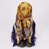 90 * 90Cm Square Scarf, Simulated Silk Scarf, Women'S Headscarf Co Contrasting Color Shawl Stripe Simple
