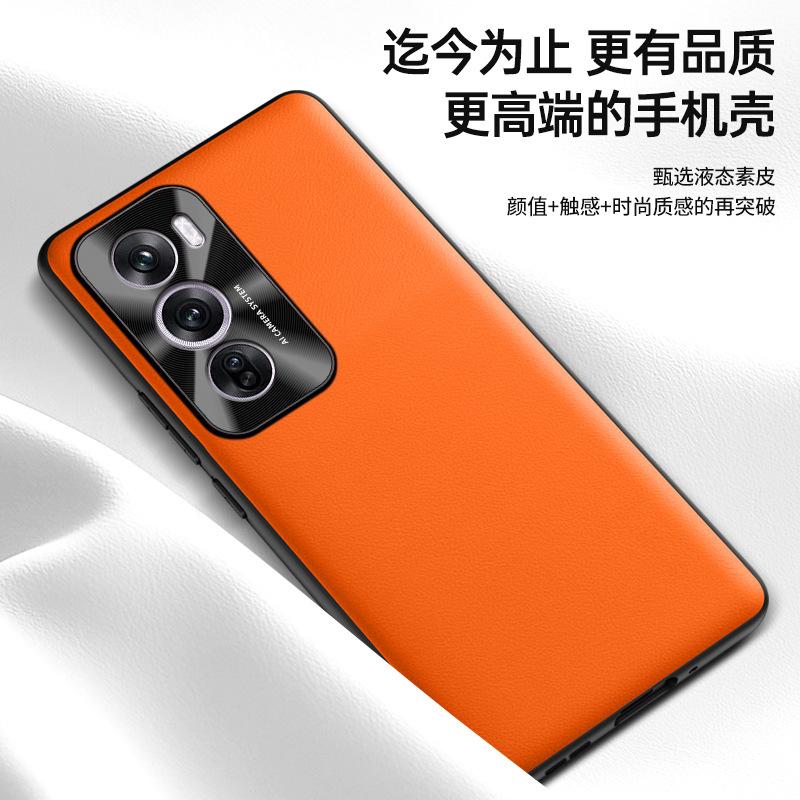 Protective Liquid Leather Case for Oppo Reno 12 Pro - Anti-fall Design, One-piece Shipment.