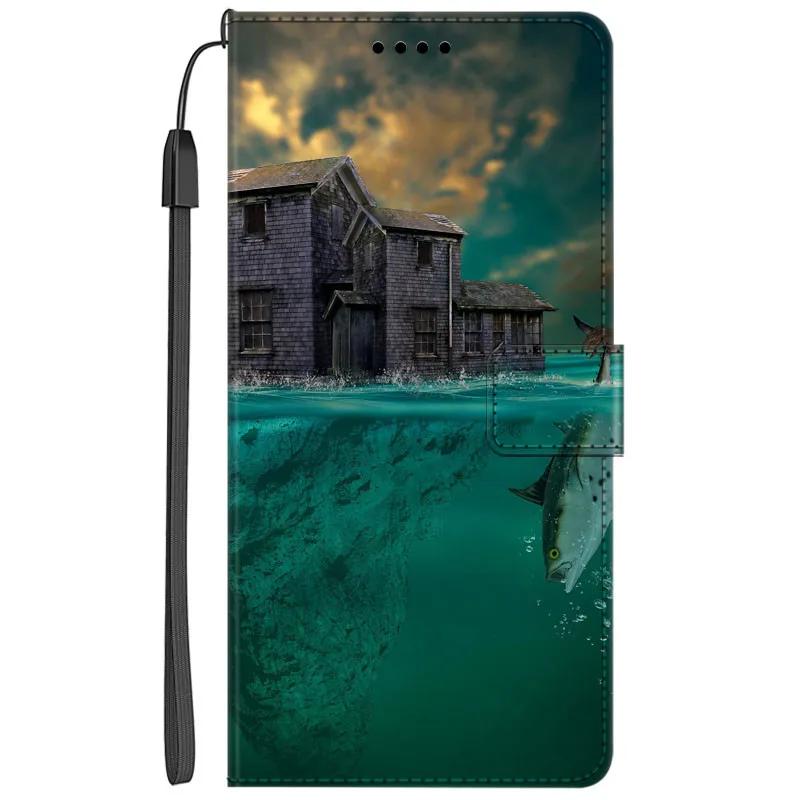 

Flip Leather Case For Motorola Edge 60 Pro / Edge 60 Fusion 5G Cover Book Wallet Seascape Stand Fundas For Edge 60Pro Magnet Bag Edge 60 Fusion