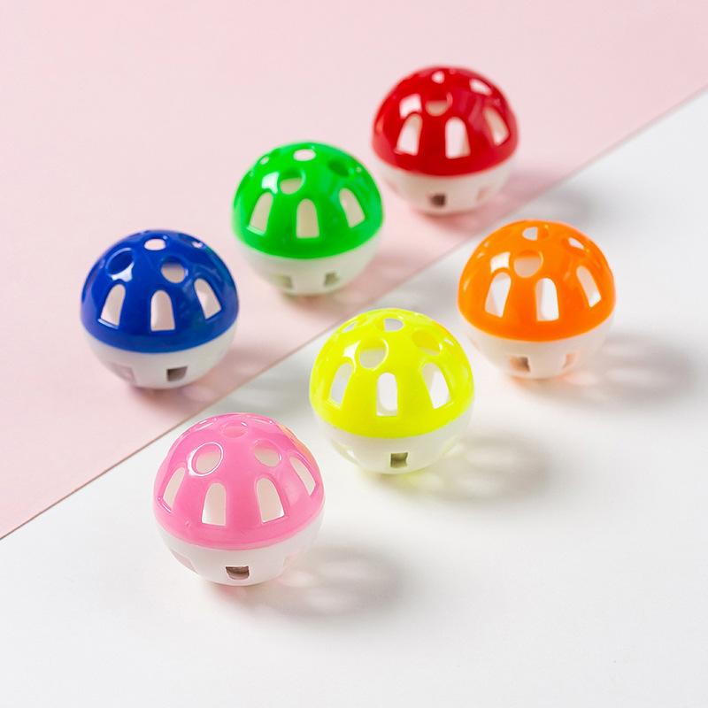 4 Stück Papageienspielzeugbälle Bunte Hohlkugel mit Glocke Geräusch Vogelspielzeug Wellensittich Training Interaktiv Kauen Haustierbedarf