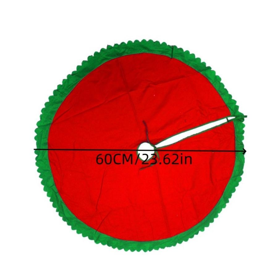 1 Christmas Tree Skirt Christmas Tree Bottom Apron Green Edge Floor Mat Christmas Party Decoration