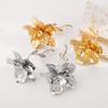 Women New Vintage Earrings Creative Metal Floral Earrings Leaf Design High Grade Elegant Fashion Ear Jewelry Accessories