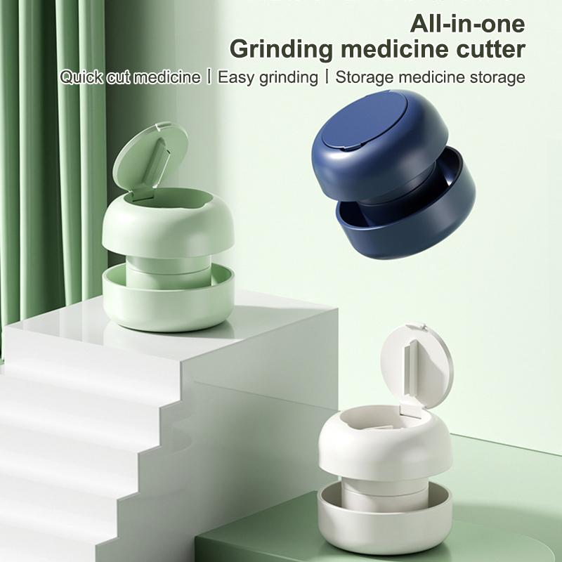 2-in-1 Portable Pill Grinder and Cutter – Multifunctional Dispensing Organizer with Stainless Steel Blade