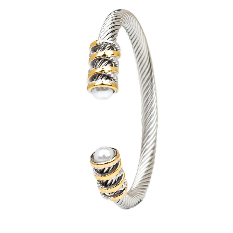 

Twist Wire, Gold Bracelet, Female and Male Twist, Wire Rope Bracelet, European and American Cable Bracelet 2026. 18CM
