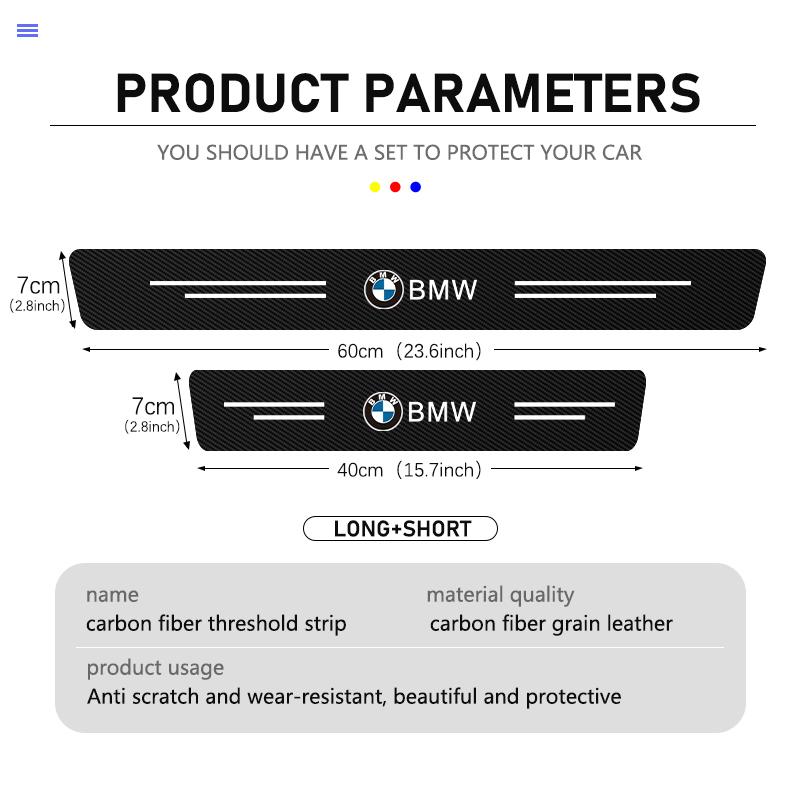 Car Door Carbon Fiber Sill Protector Stickers Trunk Threshold Anti Scratch For BMW X3 X5 M5 M3 E46 E90 E60 F10 E39 F30 E36 G30