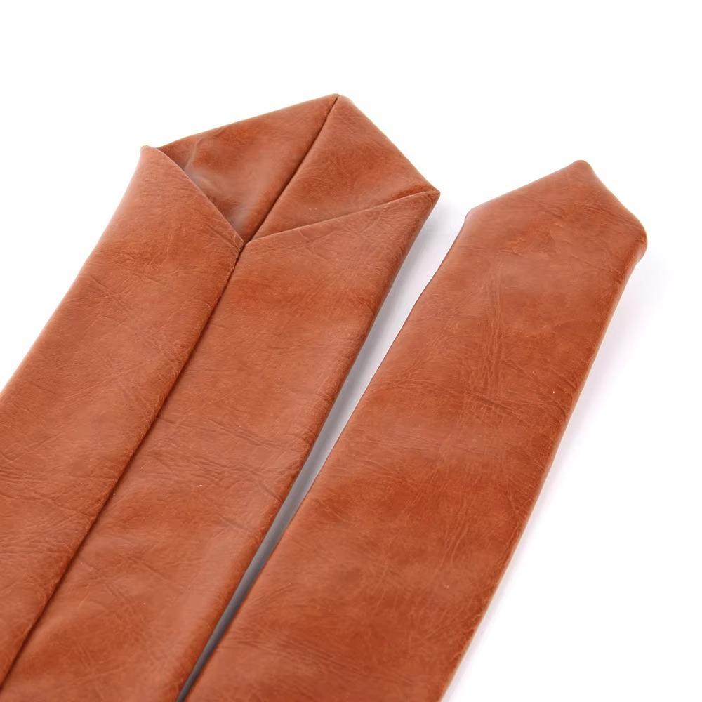 Retro PU Leather Ties 5.5cm Wide Narrow tie Fashion JK Necktie  Unisex