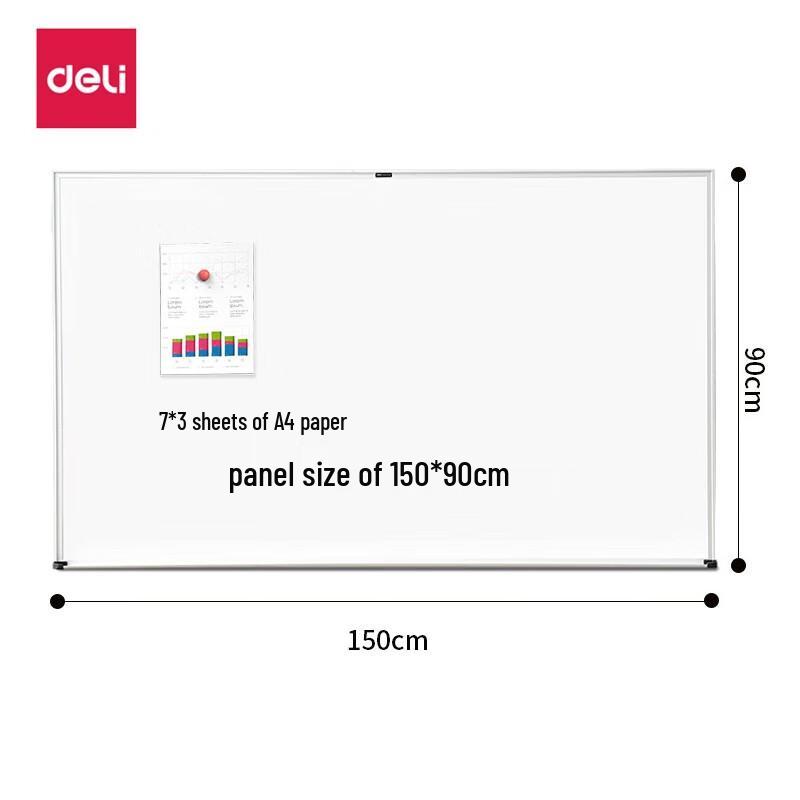 Deli Magnetic Wall-Mounted Whiteboard 150x90cm