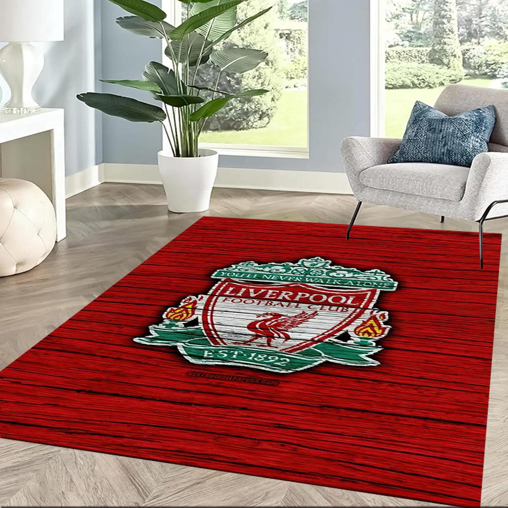 Liverpool Football Club Teppich Geeignet für Eingangsbereich Balkon Zimmer dekorieren Spielzimmer Antirutschmatte Büro Heimdekoration Perfektes Geschenk für FrauenMänner
